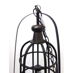 Lampa wisząca metalowa ażurowa LOFT CZARNA 70cm
